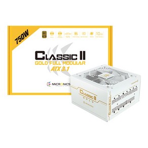 [마이크로닉스] Classic II 80PLUS GOLD 풀모듈러 ATX 3.1 (PCIE5.1) 화이트 [750W], Classic II 750W 80PLUS GOLD