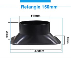 100-150mm 긴 플랜지 덕트 팬 호스 커넥터 주방 후드 환기 파이프 용 공기 어댑터 배기구 연결, 1개