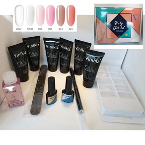 Yinikiz 폴리젤 연장세트 12PC 30ml 6개 손톱연장 젤네일 셀프네일 네일폴리쉬, S25605