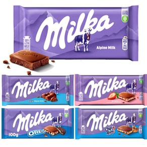 밀카 100％ 알프스 우유 milka 초콜릿 100g 밀크2개+버블리2개 교차가능