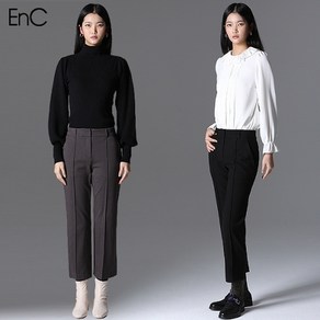 ENC [EnC] 핀턱 기모 일자핏 슬랙스