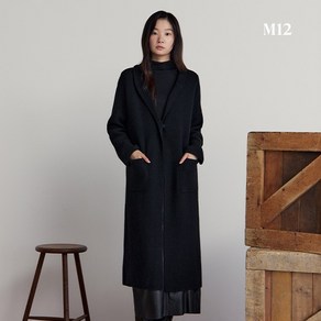 M12 온플 24FW 여성 울캐시미어 블렌디드 롱 니트코트