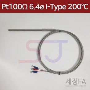 온도센서 Pt100 6.4mm 200도 기본형 측온저항체 RTD, 150mm, 0.5m, 1개