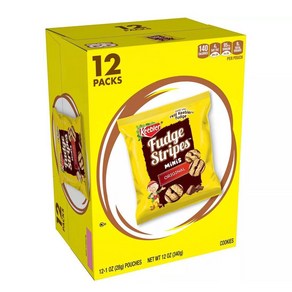 [미국직배송]키블러 퍼지 스트라이프 쿠키 미니 12팩입x28g Keeble Fudge Stipes Cookies Minis, 28g, 1개