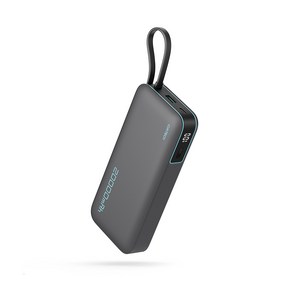 CUKTECH 쿡테크 55W 일체형 보조배터리 양방향 고속 충전 보조배터리 20000mAh 여행용 C타입 입출력 케이블+전력 표시//기내반입, 회색