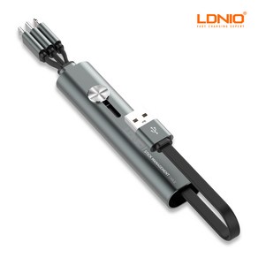 LDNIO CSR 휴대용 3 in 1 스틱 멀티 충전 케이블, 300mm, 그레이, 1개