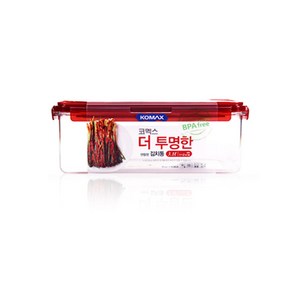 코멕스 더 투명한 김치통 직사각 핸들형, 3.1L, 1개