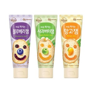 복음자리 바로 짜먹는 블루베리잼 +사과버터잼 +망고잼 (300g), 1개, 300g