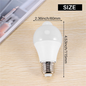 12W 모션 센서 전구 실외/실내 운동 활성화 보안 LED 전구 1000LM E26/B22 3500K 따뜻한 흰색, E26/B22, 하얀색, 1개