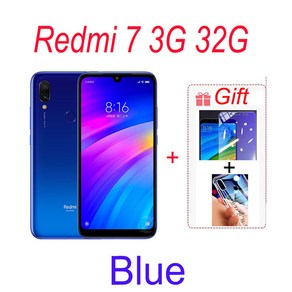 Xiaomi-Redmi 7 글로벌 롬 3 + 32Gb /4 + 64Gb 스마트폰 6.26 인치 HD 스크린 4000 mAh 배터리 잠금 해제, 05 Redmi 7 32GB Blue