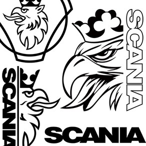 마이웨이카 스카니아 스티커 대형 SCANIA 로고 데칼 덤프 트럭 추레라, 검정색, 로고8 (우측), 1개