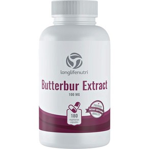 ongLifeNuti Buttebu Extact 미국 롱라이프뉴트리 버터버 추출 100mg 180베지캡슐, 1개, 180정