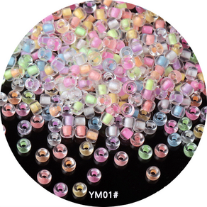 키득키득 미니비즈 야광시드 YM01 4mm [20색 택1], 퍼플 블루 믹스 [YM10] 1개, 1개