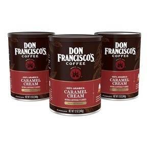 Don Fanciscos 캐러멜 크림 향 그라운드 커피 340g 3캔, 3개