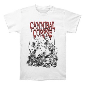 ROCKPANDA Cannibal Corpse Pile Of Skulls White 반팔티