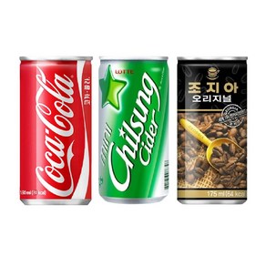 코카콜라190ml(15캔)+칠성사이다190ml(15캔)+조지아오리지널175ml(30캔) 총60캔, 190ml, 1세트