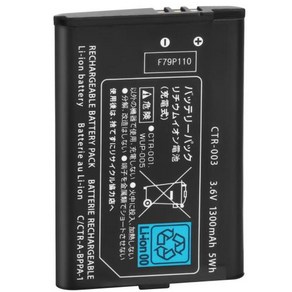 3DS 교체용 충전식 배터리 팩 3.6V 1300mAh, 1개, 1개입