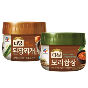 (냉장)cj제일제당 다담된장찌개전용530gx1개+다담 보리쌈장570gx1개, 1세트, 570g