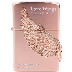 ZIPPO 지포라이터 LOVE WINGS ROSE 오일포함