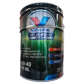 발보린 유로6 HD EURO6 10W40(20L) 대형디젤엔진오일, 발보린 HD EURO-6_20L, 1개