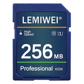 카메라용 고속 SD 카드 256MB 512MB 1GB 2GB 전문가용 633X SDXC C10 U3 플래시 메모리 카드 Lemiwei SD 카드, 1) 256MB M1, 1개