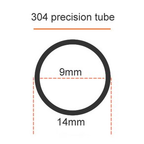 쇠 파이프 304 스테인리스 스틸 튜브 정밀 파이프 외부 직경 14mm 벽 공차 광택, [04] 14x2.5mm, [02] 300mm, 1개