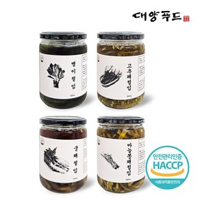 [대양푸드] 명이나물 / 고추채 / 마늘쫑 / 궁채 장아찌 절임 4종, 300g, 1개