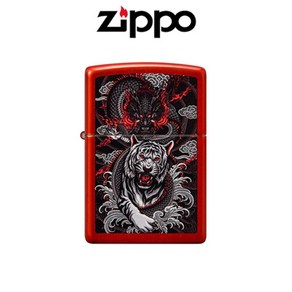 지포라이터 지포 ZIPPO 48993 DRAGON TIGER 용과 호랑이 디자인 메탈릭레드컬러