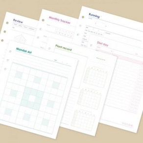 [셀러허브잡화] [GI1LM43]6공 다이어리 리필 속지 A6 와이드 16장 리필지