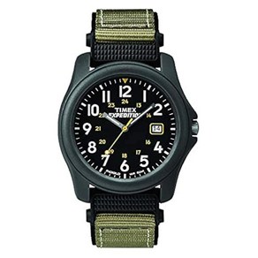 Timex 남성용 익스페디션 캠퍼 시계 아날로그 쿼츠 블랙/화이트 T49713 112319