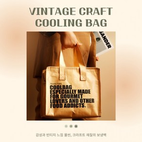 [별별창고] 종이 푸드백 보냉백 도시락가방 크라프트 FOOD BAG 런치백 페이퍼 두꺼운, 1개, 크라프트 보냉백