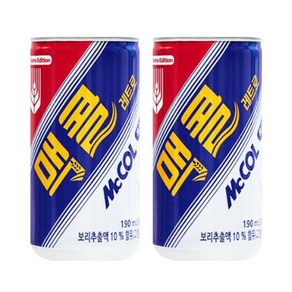 [일화] 맥콜 190ml x 180캔 / 탄산음료 캔음료, 180개