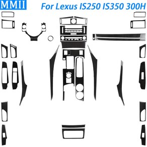 카본 랩핑 렉서스 IS250 IS350 300H 탄소 섬유 기어 시프트 공기 배출구 CD AC 윈도우 리프트 자동차 인테리어 액세서리 스티커, 27.Cabon Fibe