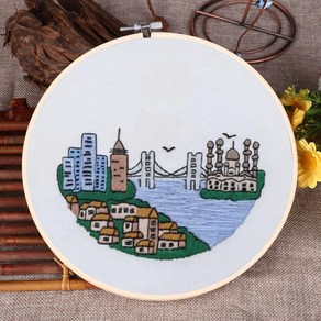 프랑스자수 DIY 패키지, [프랑스자수] 37 항구도시 20.5cm, 1세트