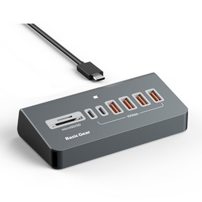 베이직기어 버티컬 8in1 C타입 10Gbps USB 멀티허브