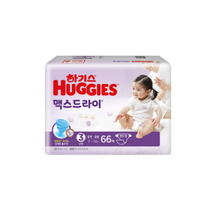 하기스 NEW 맥스드라이 기저귀 아동공용 중형 3단계(7~11kg) 밴드형, 3단계, 65매