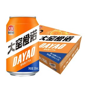 HONA국제 중국식품 따야오 탄산 음료 DAYAO 오렌지맛 24개/박스 최신일자 발송, 24개, 330ml