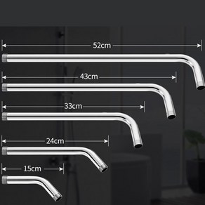 스테인리스 파이프스테인레스 스틸 샤워 헤드 연장 암 키트 15cm-60cm 90 ° 벽걸이 튜브 욕실 하드웨어, [04] 24cm, 1개, 24cm