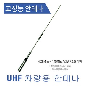 차량용 무전기 고성능 안테나 UHF 간이 업무용, UHF 안테나, 케이블 5M, BNC 콘넥터