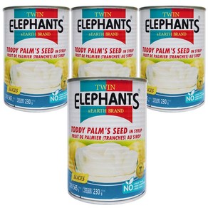 [태국] TWIN ELEPHANTS 토디팜 씨 통조림 / Toddy Palm's Seed 과일캔, 4개, 565g