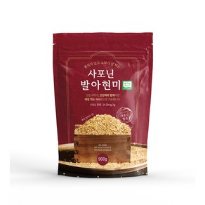 건강애 유기농 발아 현미 (사포닌 900g) 불리지않는 소화잘되는 씻어나온 기능성 친환경 천연 영양 쌀 잡곡 식단 혈당 쌀눈 체중 이유식 환자식 관리식 수험생 건강식품, 1개