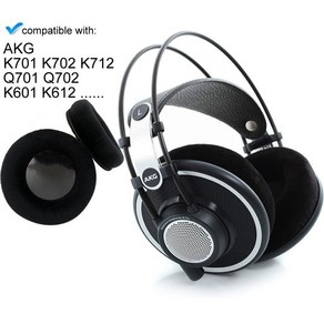 국내배송 AKG K701 K702 이어패드 이어 쿠션 커버 패드 가죽 헤드폰 헤드셋 교체 스펀지 교체용 호환 캡 K7XX Q701 K612 K712, [화이트] 이어솜+ 이어패드 1쌍 세트, 1개