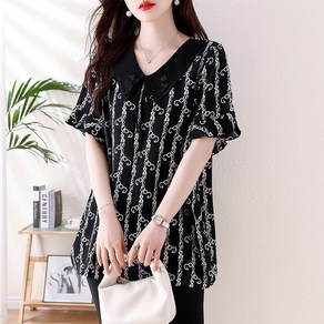 쑤야 1648 여성 반팔 루즈핏 롱블라우스 빅사이즈