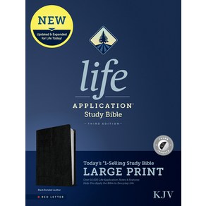 (영문도서) KJV Life Application Study Bible Thid Edition Lage Pint (Red Lette Bonded Leathe Bla... Bonded Leathe, Tyndale House Publishes, English, 9781496439888