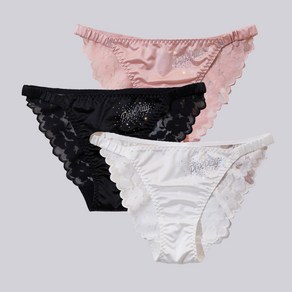 여성 레이스 팬티 컴포트 스판 새틴 삼각팬티 3종 세트 Women's Underpants