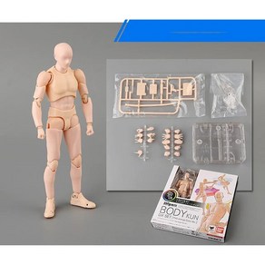 인체 관절 목각 인형 드로잉 마네킹 액션 피규어 반다이 SHF 바디 건/바디 찬 아키타입 HE/SHE 버전 PVC 드로우 소장 모델 장난감 18cm, [03] Flesh male, 1개