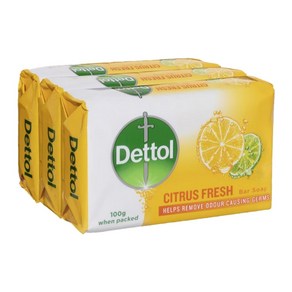 Dettol 데톨 시트러스 프레쉬 비누 100gx3개입 Citus Fesh Ba Soap, 100g, 3개