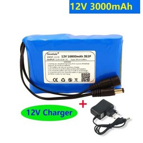 2023 DC 12V 18650 배터리 팩 16800mAh 충전식 배터리 12.6V PCB 리튬 배터리 팩 보호 보드 12.6V 1A 충전기