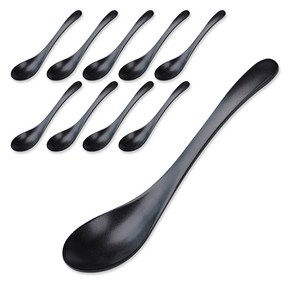 키치노 YK 긴 우동 스푼 10P 비쥬 멜라민 업소용 일식, 1세트, 10개, YK비쥬834긴우동스푼 블랙
