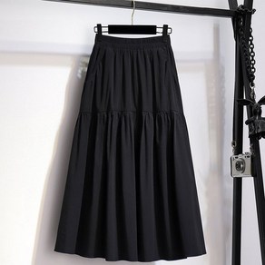 AOKADA 플레어 롱 셔링 스커트 A라인 치마